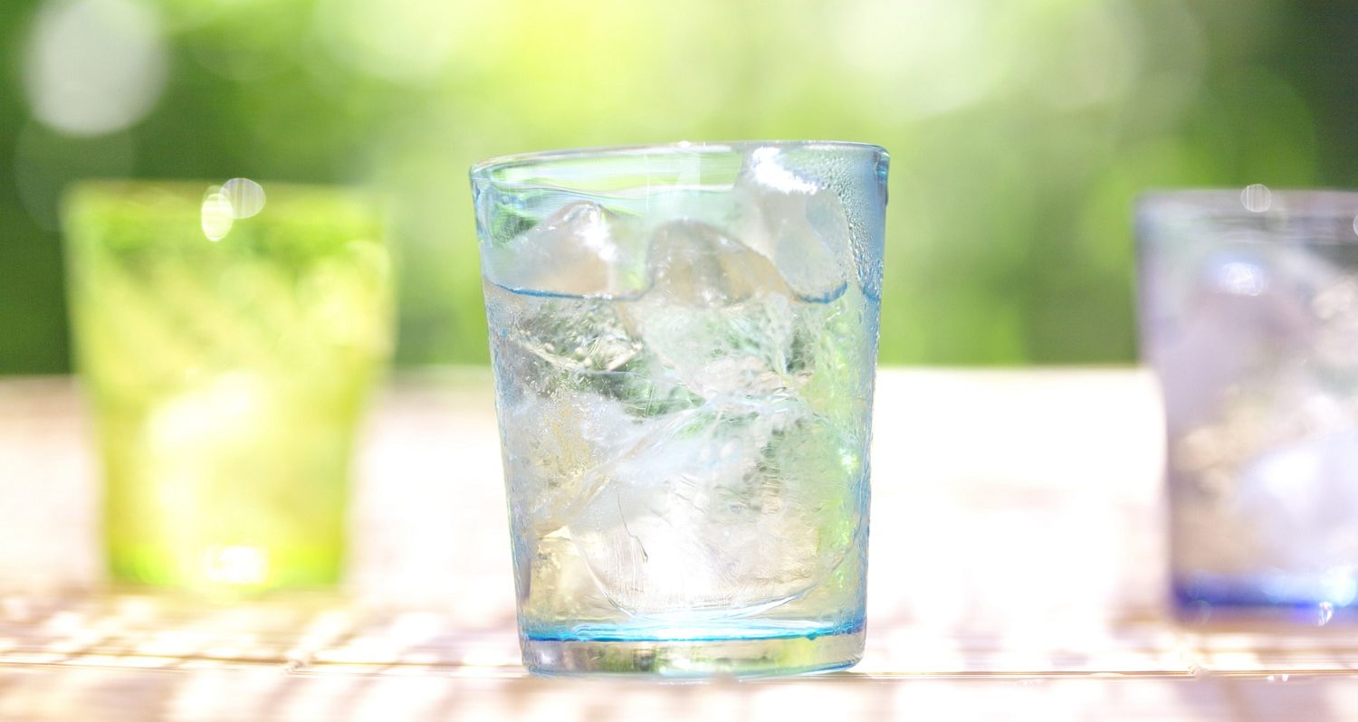 Glasses of water, close up,