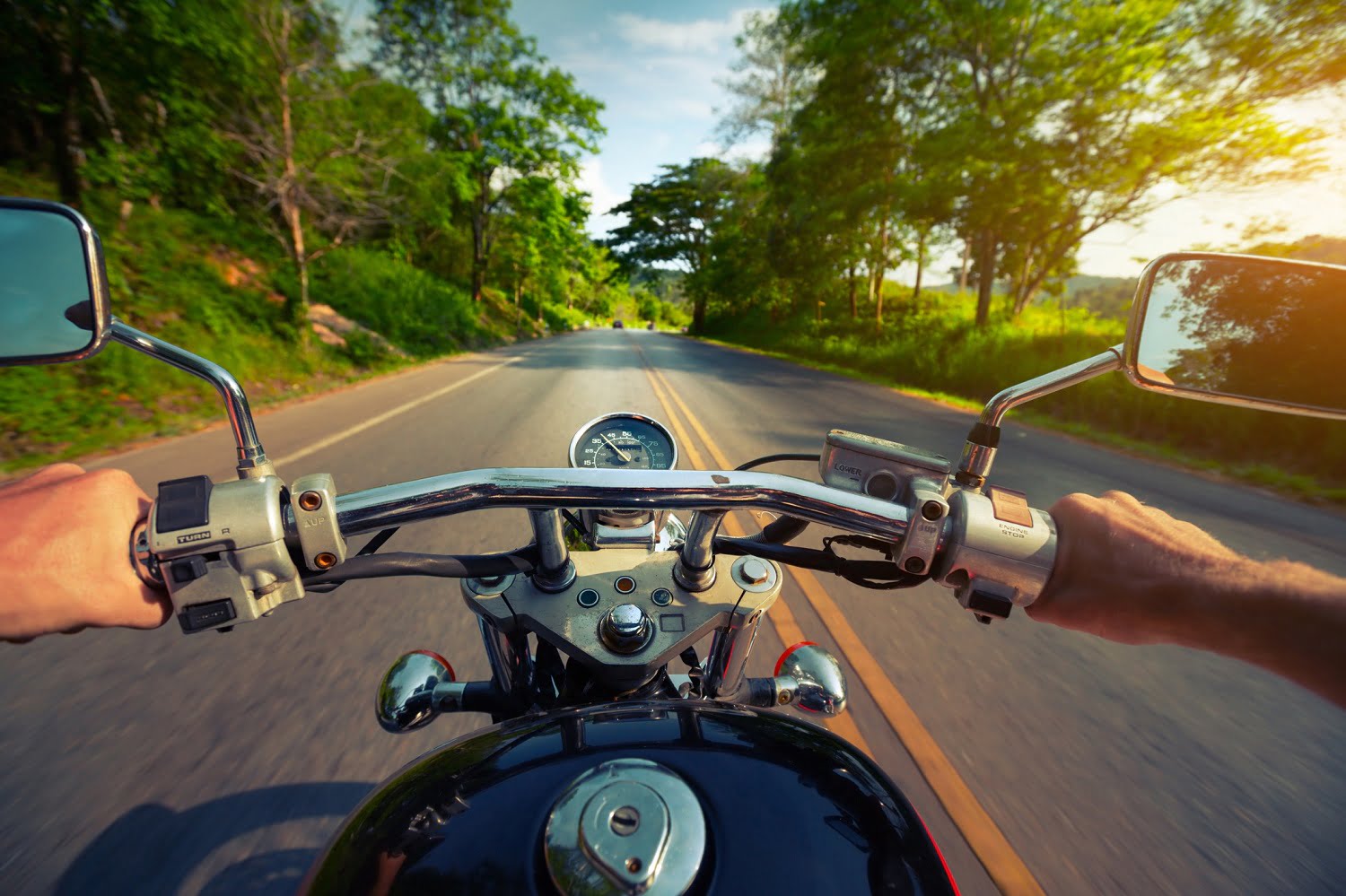 biker enjoying motorcycle routes in ohio