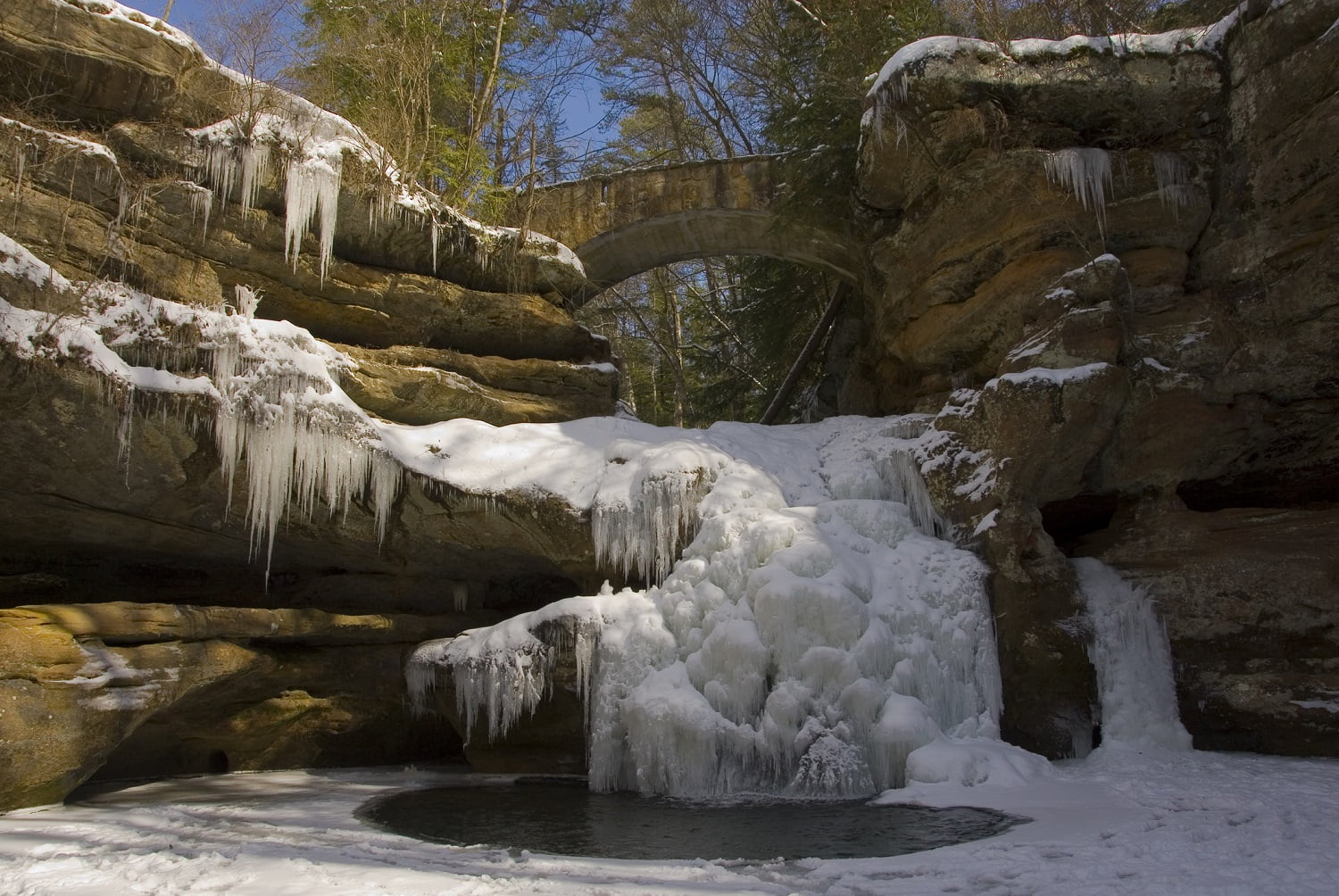 old mans cave on an ohio winter getaway