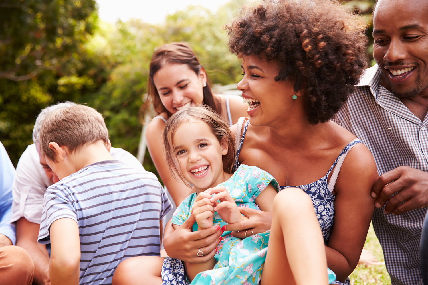 Adults and kids enjoying a family vacation in ohio