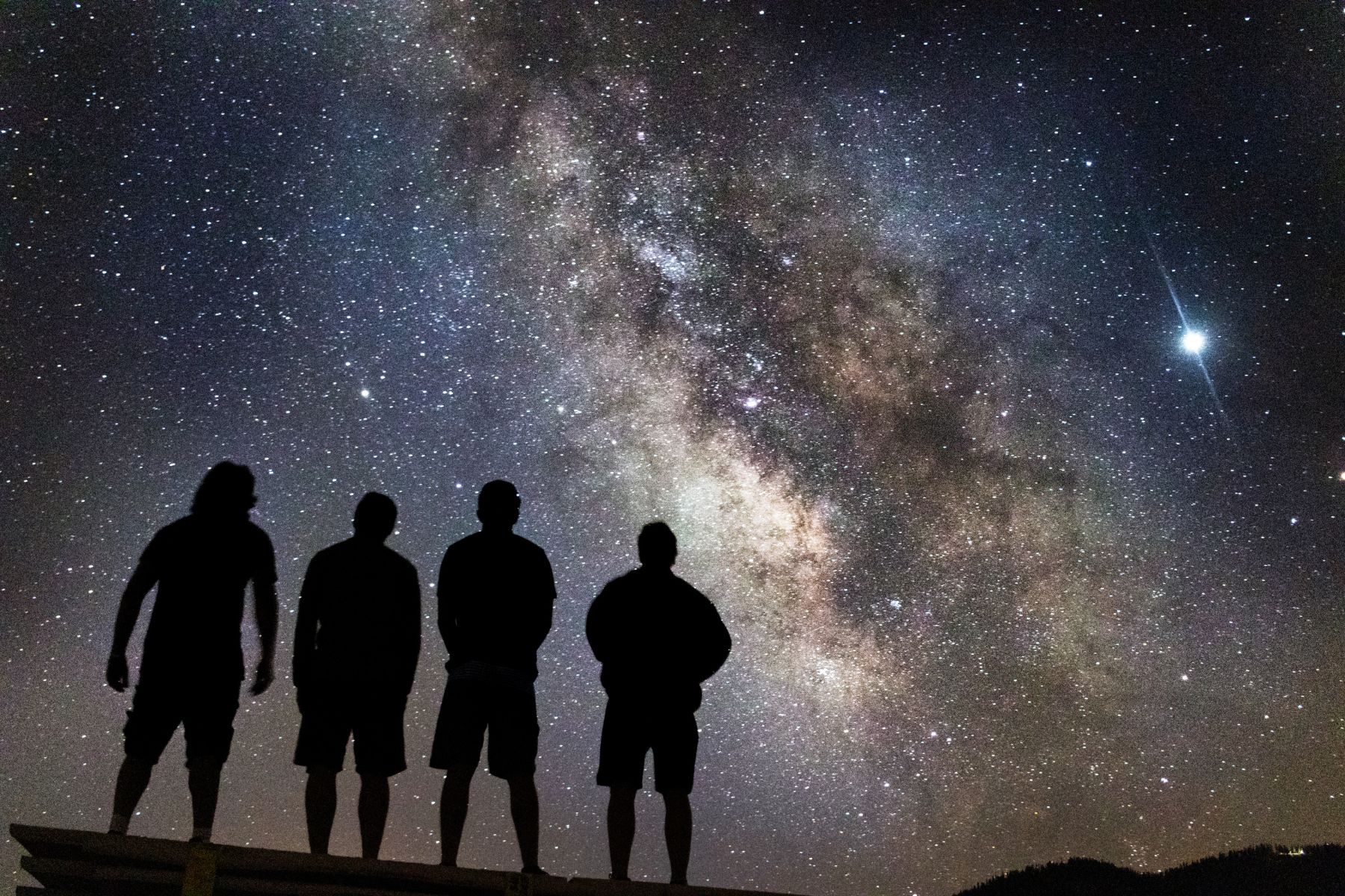 a group of people stargazing in the Hocking Hills