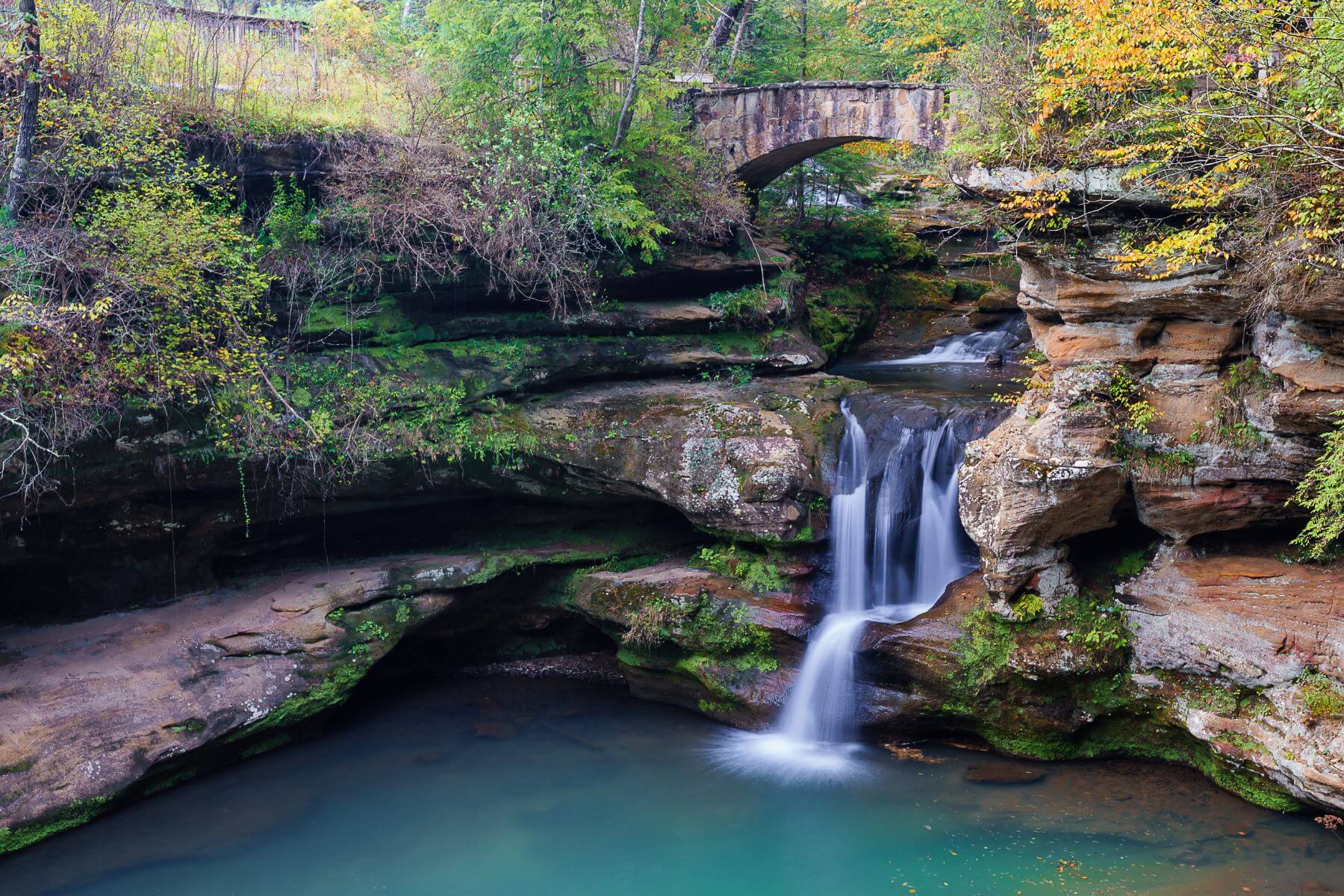 the waterfalls at old man's cave